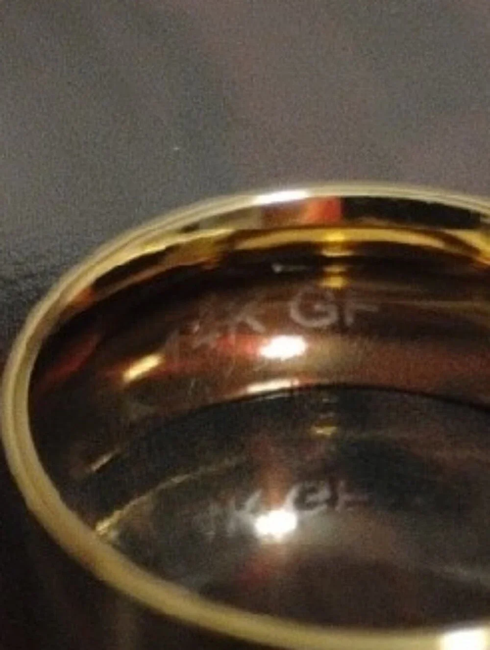 14kt Gold Filled Cigar Band Polished Gold Wide Band Ring Sz.8